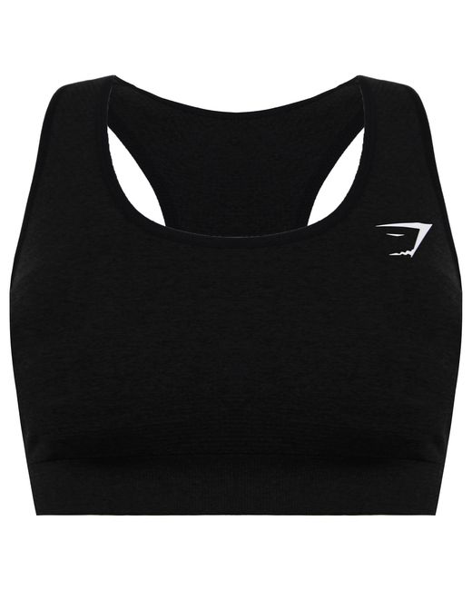 GYMSHARK Black Vital Seamless Dark Charcoal Sports Bra
