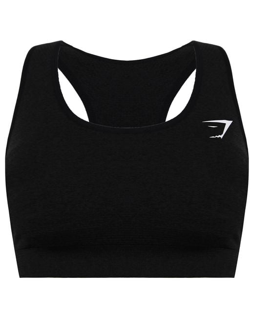 GYMSHARK Black Vital Seamless Dark Charcoal Sports Bra