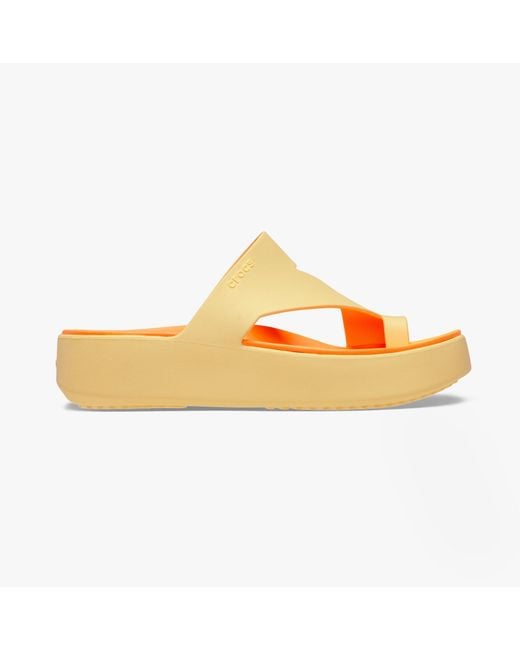 CROCSTM Yellow 210834-78Z Getaway Platform Toe Loop Sandals Golden Hour
