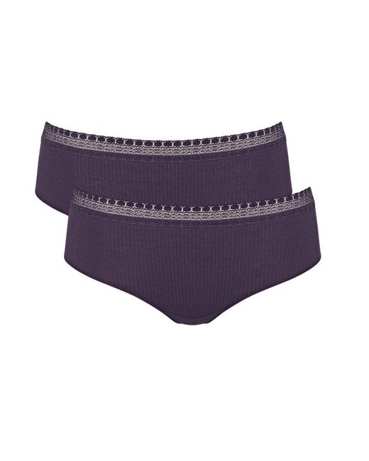 Sloggi Purple Go Ribbed Hipster Briefs 2 Pack