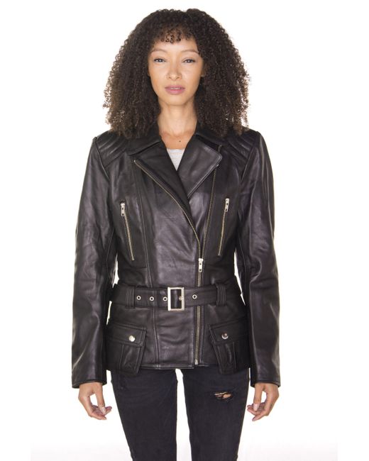 Infinity Leather Black Long Biker Jacket-Quito