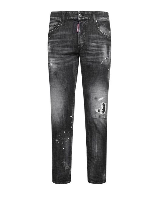 DSquared² Gray Ripped Knee Wash Cool Guy Jeans for men