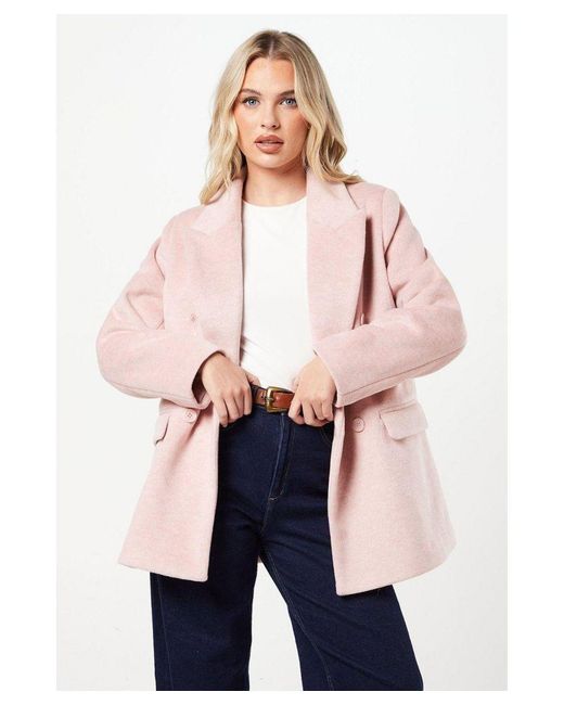 Dorothy Perkins Pink Petite Wool Blazer Coat