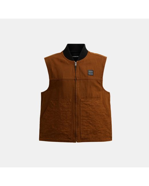 COACH Brown Work Vest for men