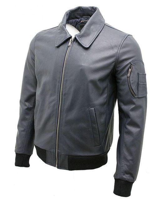 Infinity Leather Gray Cowhide Airline A2 Us Airforce Bomber Jacket for men