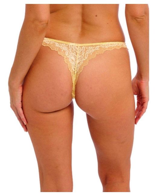 Wacoal Yellow Lace Front Tanga Briefs