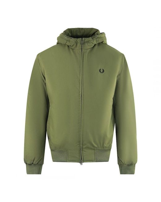 Fred perry hooded brentham jacket green best sale