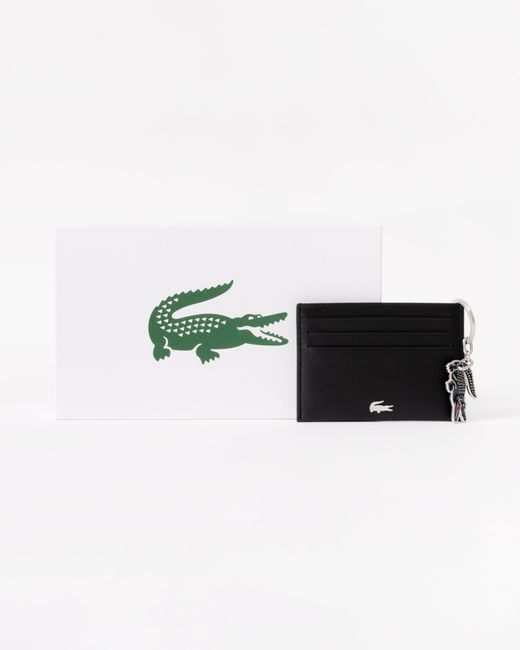 Lacoste Black Credit Card Holder And Key Ring Gift Box Logo Detail And Key for men