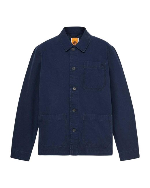 Timberland Blue Canvas Field Jacket (Dark Sapphire) for men