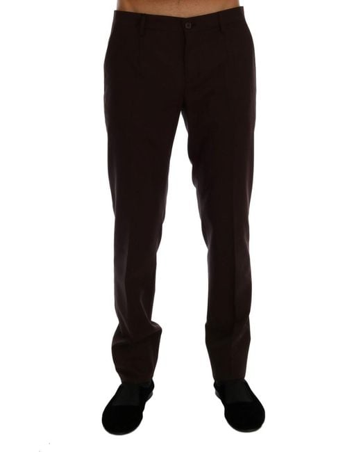 Dolce & Gabbana Grijze Wol Zijden Jurk Broek Jurk Broek in het Black voor heren