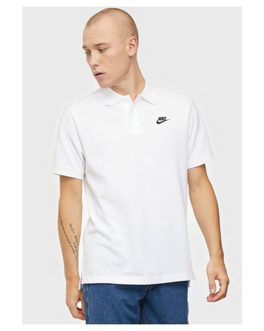 Nike White Sportswear Club Polo Shirt for men
