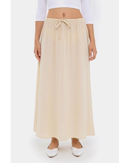 Hiccup Natural Lace-Up Maxi Skirt