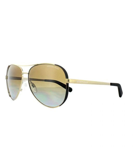 Michael Kors Gray Aviator Dark Chocolate Gradient Polarized Sunglasses Metal