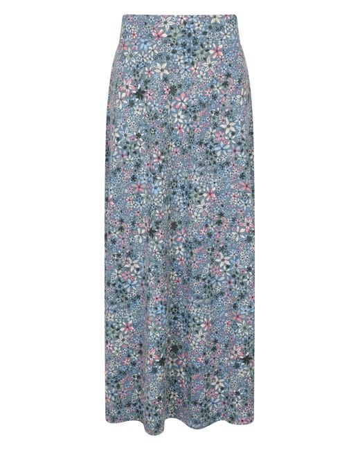 Mountain Warehouse Blue 'Shore' Long Jersey Skirt Breathable Sun Protection Summer Outfit Cotton