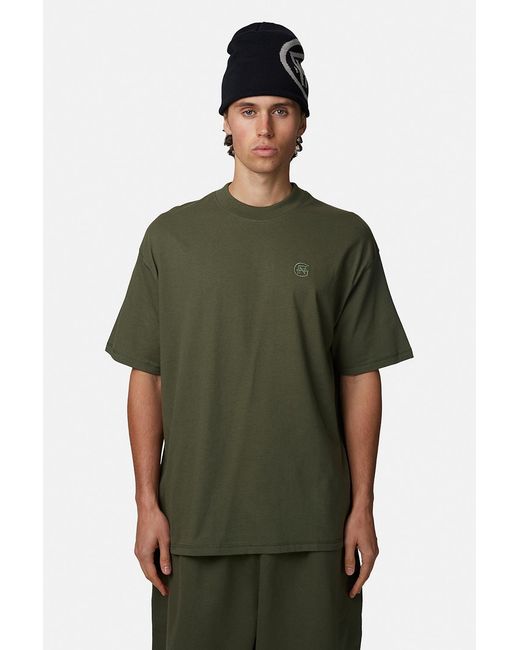 Good For Nothing Green Relaxed Monogram Tee for men