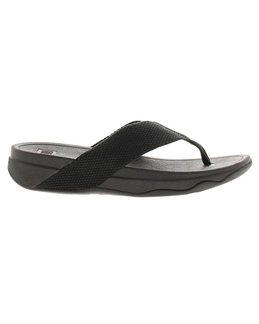 Fitflop Black Flip Flops Surfa Slip On Textile