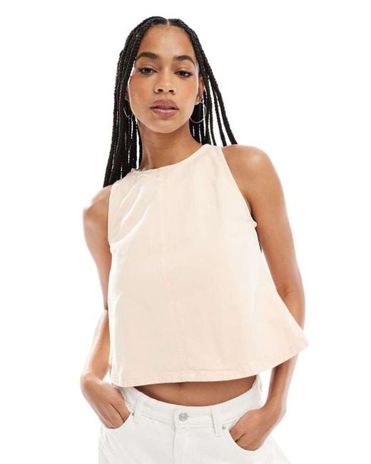 ASOS Natural Racer Style Denim Top