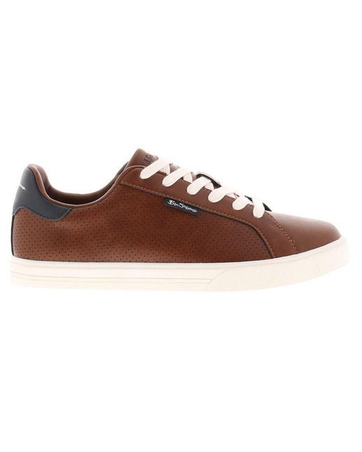 Ben Sherman Black Chase Trainers Uk 10 Tan for men