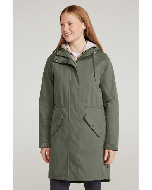 Mountain Warehouse Green 'Polperro' Padded Jacket With Front Pockets Waterproof Coat Cotton