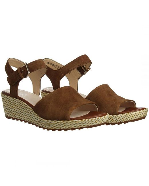 Clarks Brown Kamara Sun Wedges