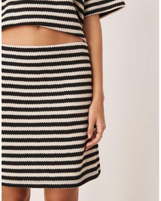 Vila Natural Crochet Knit Mini Skirt Co-Ord