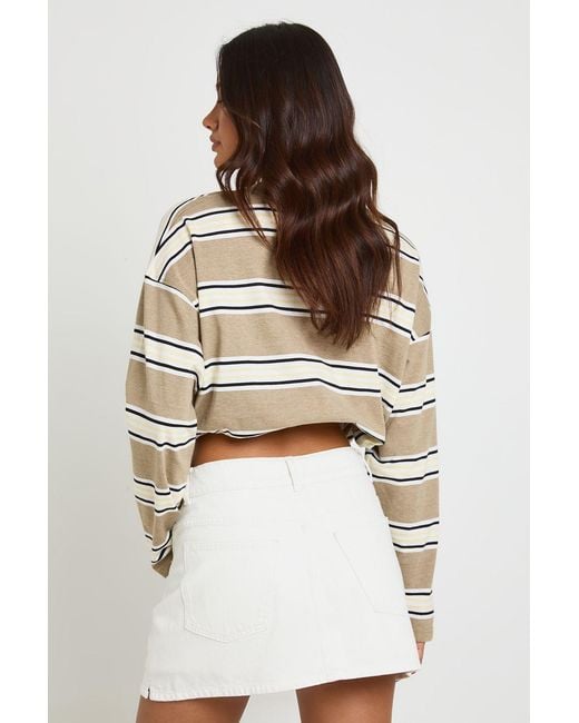 Boohoo White Denim Mini Skort