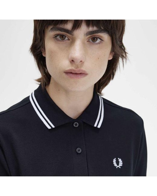 Fred Perry Polo Twin Tipped Zwart in het Black