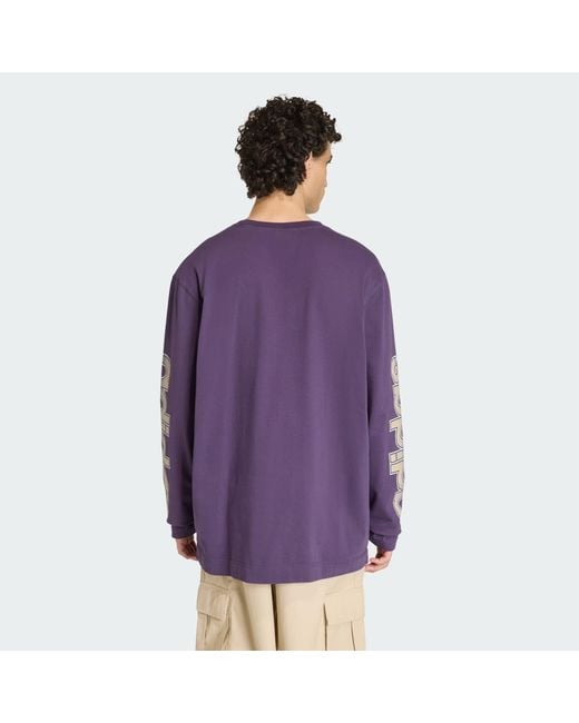 Adidas Originals Purple 90's Alternative Sport Archive Graphic Long Sleeve Tee for men