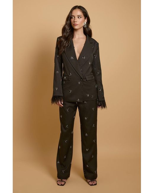 Oasis Natural Embellished Trouser