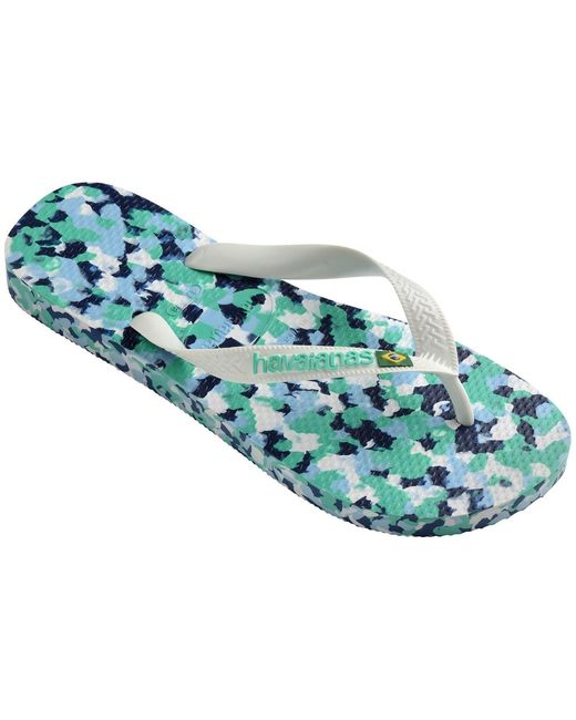 Havaianas Blue Brasil Camo Patterned Flip Flops