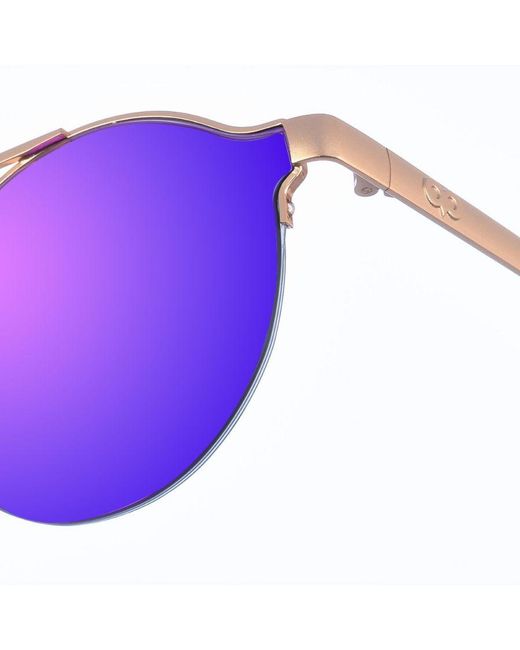 Kypers Purple Fiorotto Round Shape Metal Sunglasses