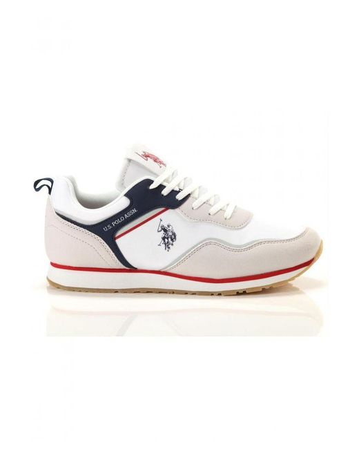 U.S. POLO ASSN. White Sporty Slip-On Sneakers With Print