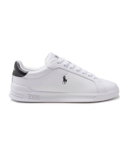 Ralph Lauren White Polo Heritage Trainers for men