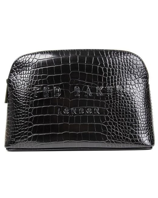 Ted Baker Black Crocodile Embossed Cosmetic Bag