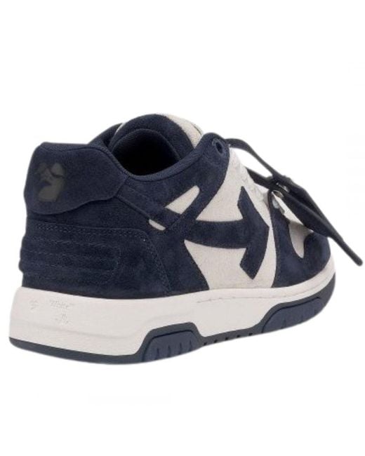 Off-White c/o Virgil Abloh Out Of Office Navy Blue Suede Sneakers voor heren