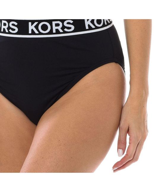 Michael Kors Blue S High-waist Bikini Panties Mm2m512 Polyamide