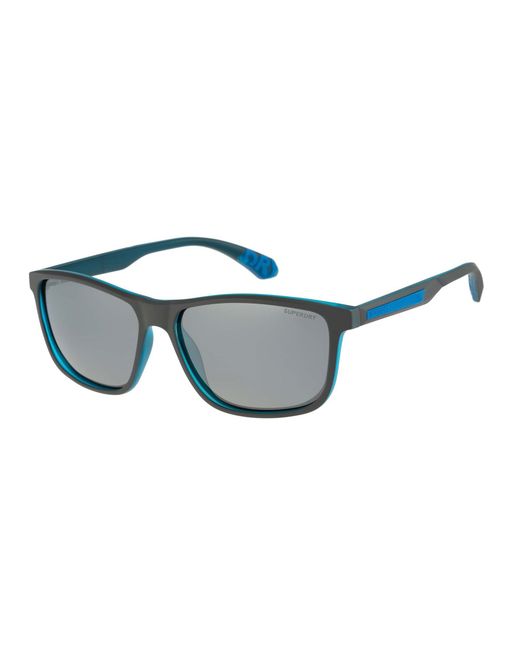 Superdry Blue Rectangle Matte Mirror Polarized Sds-5014 for men