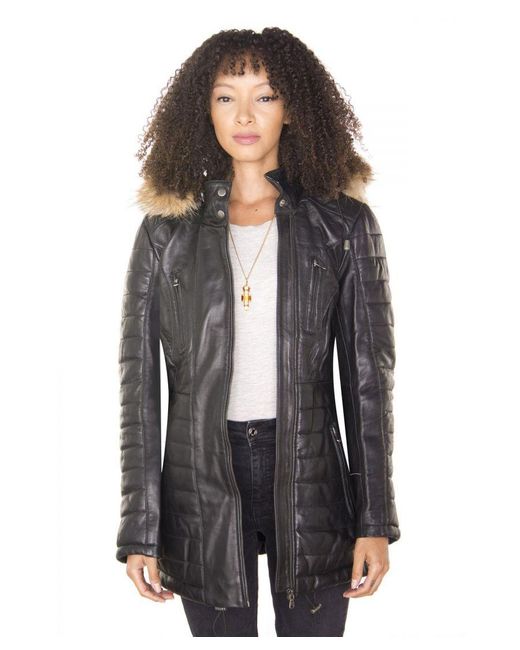 Infinity Leather Gray Quilted Parka Jacket-Curitiba