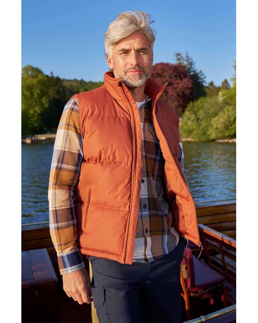 Mountain Warehouse Blue 'Rock' Padded Gilet Water Resistant Comfy Insulated Rain Jacket for men