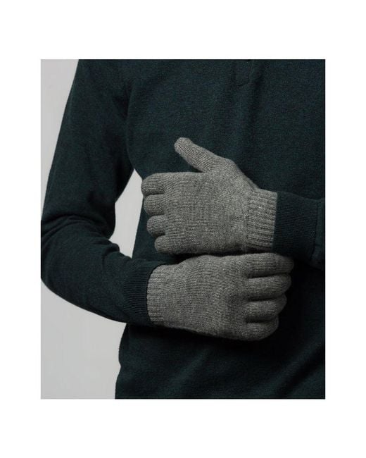 Pure Luxuries Gray 'Caldbeck' Cashmere & Merino Wool Extra Large Gloves for men
