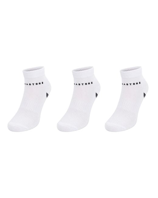 Castore White 3-Pack Cushioned Ankle Socks for men