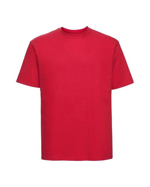 Russell Red Classic Ringspun Cotton T-Shirt (Classic) for men