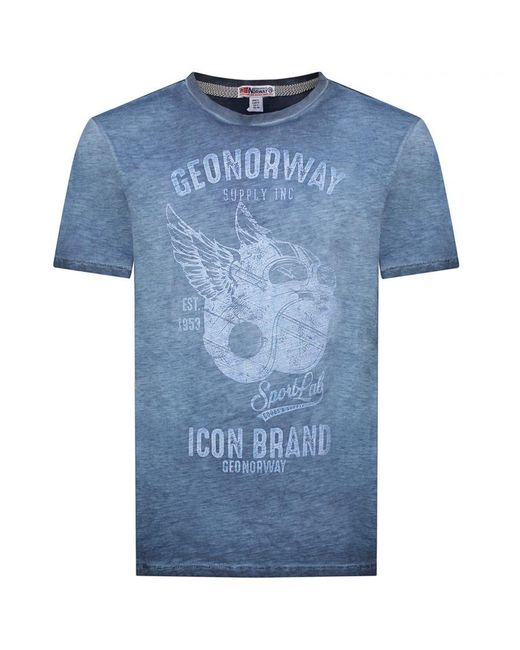 GEOGRAPHICAL NORWAY Herren-kurzarm-t-shirt Sy1360hgn in het Blue voor heren