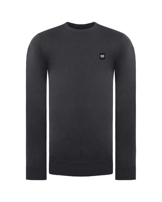 Weekend Offender Blue Dark Sweater Cotton for men