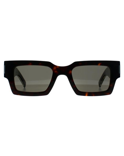 Saint Laurent Black Rectangle Dark Shiny Havana W Sl572