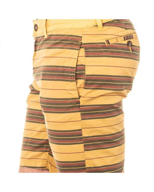 La Martina Yellow Bermuda Shorts With Straight Cut Hems And Belt Loops Lmbg01 for men