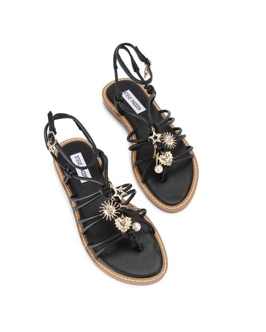 Steve Madden Black La Charmer Sandals Fabric