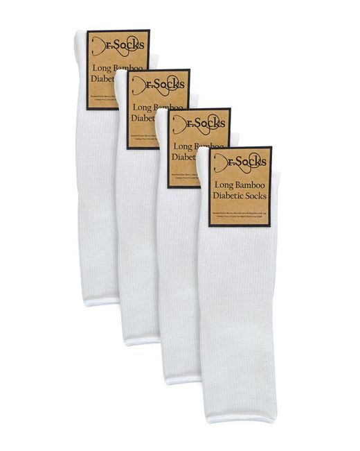 Dr.Socks White Knee High Diabetic Socks for men