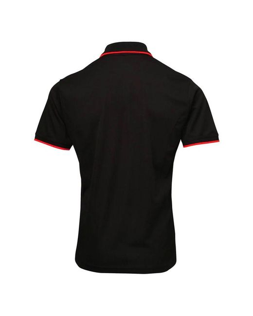 PREMIER Black Coolchecker Contrast Pique Polo Shirt for men