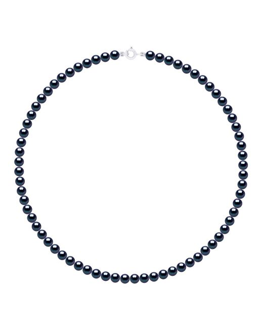 Ateliers Saint Germain Blue Necklace Of Real Cultured Freshwater Pearls Round 5-6 Mm